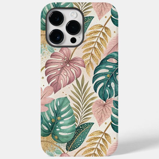 Coques Case-Mate iPhone Elegant Tropical Monsteras Boho (Verso)