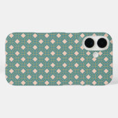 Coques Case-Mate iPhone Élégant Turquoise Blush Mid Century Motif moderne (Verso (horizontal))