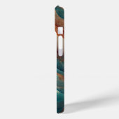 Coques Case-Mate iPhone Elégant Turquoise Burnt Marbre Monogrammé Luxe (Verso / Gauche)