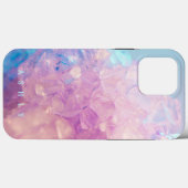Coques Case-Mate iPhone Elégant Turquoise et Pierre violette Abstrait (Verso (horizontal))