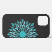 Coques Case-Mate iPhone Elégant Turquoise Lotus Flower Mandala (Verso (horizontal))