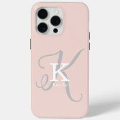 Coques Case-Mate iPhone Élégant Unique Monogramme Feminine Blush Rose (Verso)