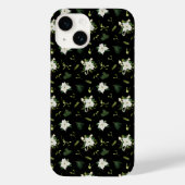 Coques Case-Mate iPhone Élégant Vert Blanc Floral Noir (Verso)