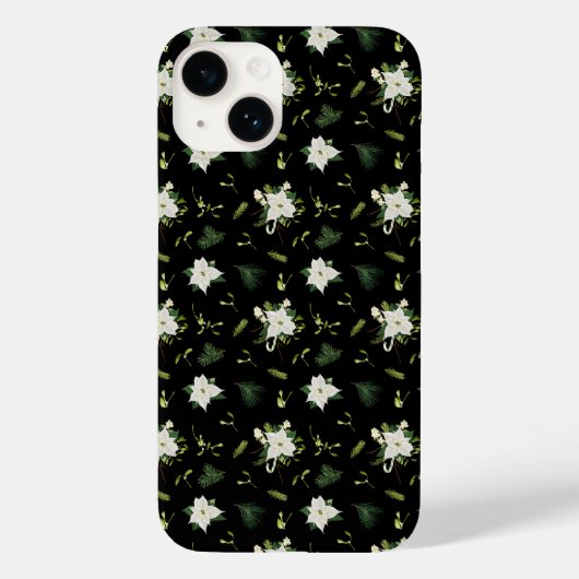 Coques Case-Mate iPhone Élégant Vert Blanc Floral Noir (Verso)