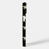 Coques Case-Mate iPhone Élégant Vert Blanc Floral Noir (Verso / Droite)