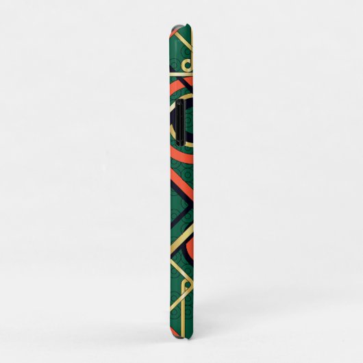 Coques Case-Mate iPhone Elégant vert et or Art Déco géométrique (Dos/Droite)