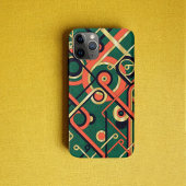 Coques Case-Mate iPhone Elégant vert et or Art Déco géométrique