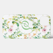 Coques Case-Mate iPhone Elégant vert fleurs sauvages d'aquarelle (Verso (horizontal))