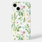 Coques Case-Mate iPhone Elégant vert fleurs sauvages d'aquarelle (Verso)