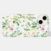 Coques Case-Mate iPhone Elégant vert fleurs sauvages d'aquarelle (Verso (horizontal))