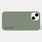 Coques Case-Mate iPhone Élégant Vert Forêt Profond Minimaliste ROULIV iPho (Verso (horizontal))