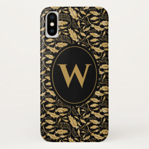 Case-Mate iPhone Case Élégant Vintage Motif feuille or Monogramme