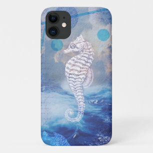 Case-Mate iPhone Case Elegant Vintage Seahorse Blue Ocean Waves