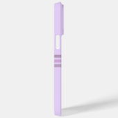 Coques Case-Mate iPhone Élégant violet clair rayé initial (Verso / Droite)