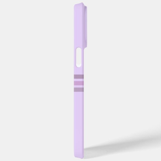Coques Case-Mate iPhone Élégant violet clair rayé initial (Verso / Droite)