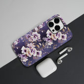 Coques Case-Mate iPhone Élégant violet et crème orchidée florale