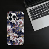 Coques Case-Mate iPhone Élégant violet et crème orchidée florale