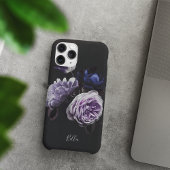 Coques Case-Mate iPhone Elégant Violet foncé Pierre florale Personnalisé