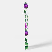 Coques Case-Mate iPhone Elégant violet magenta rose de l'aquarelle pivoine (Verso / Gauche)