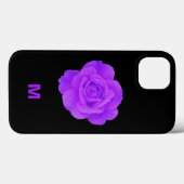 Coques Case-Mate iPhone Élégant violet violet pourpre foncé Rose Monogramm (Verso (horizontal))