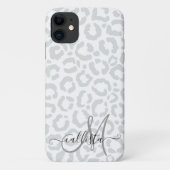 Coques Case-Mate iPhone Elegant White Gray Leopard Cheetah Animal Print (Dos)