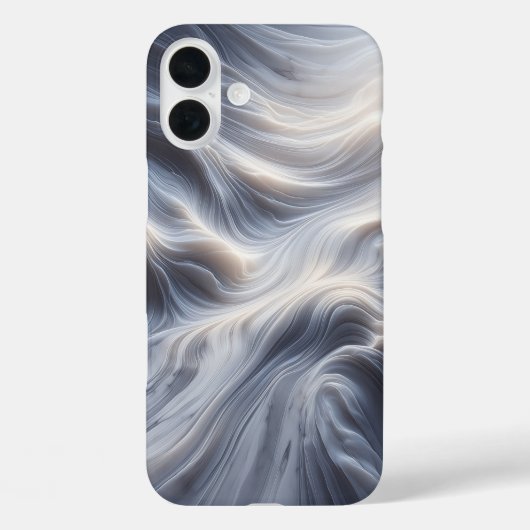 Coques Case-Mate iPhone Elegant White Marble Waves Case Soft Flowing Grey (Verso)
