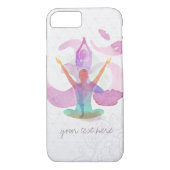 Coques Case-Mate iPhone Elégant Yoga méditation Pose Om Symbole Aquarelle (Dos)