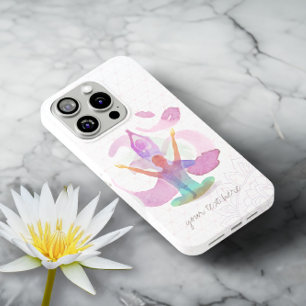 Case-Mate iPhone Case Elégant Yoga méditation Pose Om Symbole Aquarelle