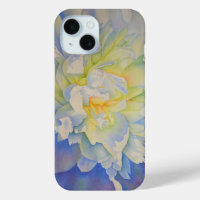 Elégante aquarelle fleurie de pivoine blanche