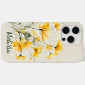 Coques Case-Mate iPhone Elégante aquarelle Fleurs de printemps jaunes (Verso (horizontal))