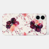 Coques Case-Mate iPhone Elégante aquarelle Floral & Branches Motif (Verso (horizontal))