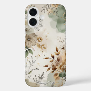 Coques iPhone 16 Elégante aquarelle florale rustique