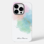 Coques Case-Mate iPhone Elégante aquarelle Pastel & Sparkle | Nom du scrip (Verso)