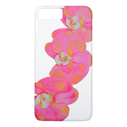 Coques Case-Mate iPhone Elégante aquarelle rose orchidées tropicale fleuri (Dos)