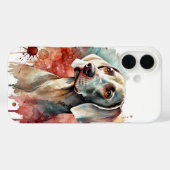 Coques Case-Mate iPhone Elégante aquarelle Weimaraner (Verso (horizontal))