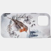 Coques Case-Mate iPhone Elégante aquarelle Winter American Robin (Verso (horizontal))