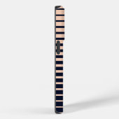 Coques Case-Mate iPhone Élégante bande de monogramme noir et rose (Verso / Droite)