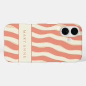 Coques Case-Mate iPhone Élégante bande verticale ondulée rétro (Verso (horizontal))