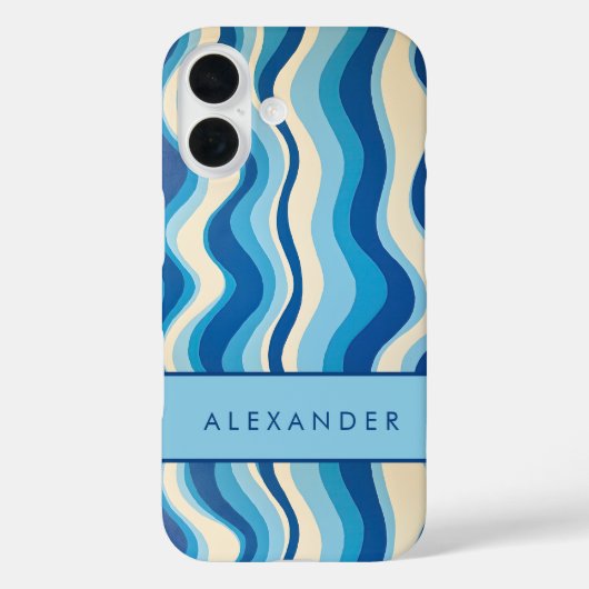 Coques Case-Mate iPhone Élégante bande verticale ondulée rétro (Verso)