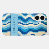 Coques Case-Mate iPhone Élégante bande verticale ondulée rétro (Verso (horizontal))