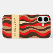 Coques Case-Mate iPhone Élégante bande verticale ondulée rétro (Verso (horizontal))