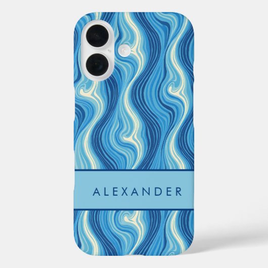 Coques Case-Mate iPhone Élégante bande verticale ondulée rétro (Verso)