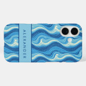 Coques Case-Mate iPhone Élégante bande verticale ondulée rétro (Verso (horizontal))