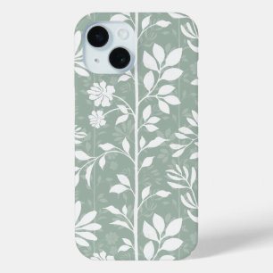 Coque Pour iPhone 15 Élégante botanique douce Art floral poétique vert