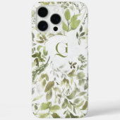 Coques Case-Mate iPhone Élégante Botanique Florale | Monogramme Initial  (Verso)
