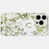 Coques Case-Mate iPhone Élégante Botanique Florale | Monogramme Initial  (Verso (horizontal))