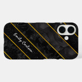 Coques Case-Mate iPhone Élégante brillance d'or noir géométrique (Verso (horizontal))