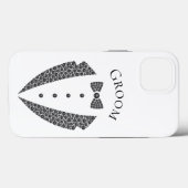 Coques Case-Mate iPhone Elégante chambre Tuxedo Mariage noir blanc (Verso (horizontal))