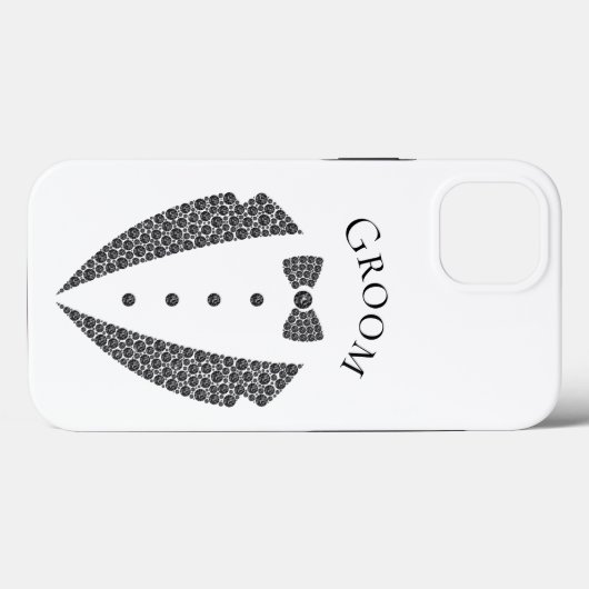 Coques Case-Mate iPhone Elégante chambre Tuxedo Mariage noir blanc (Verso (horizontal))