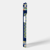 Coques Case-Mate iPhone Élégante chinoiserie de tuile bleu floral monogram (Verso / Droite)
